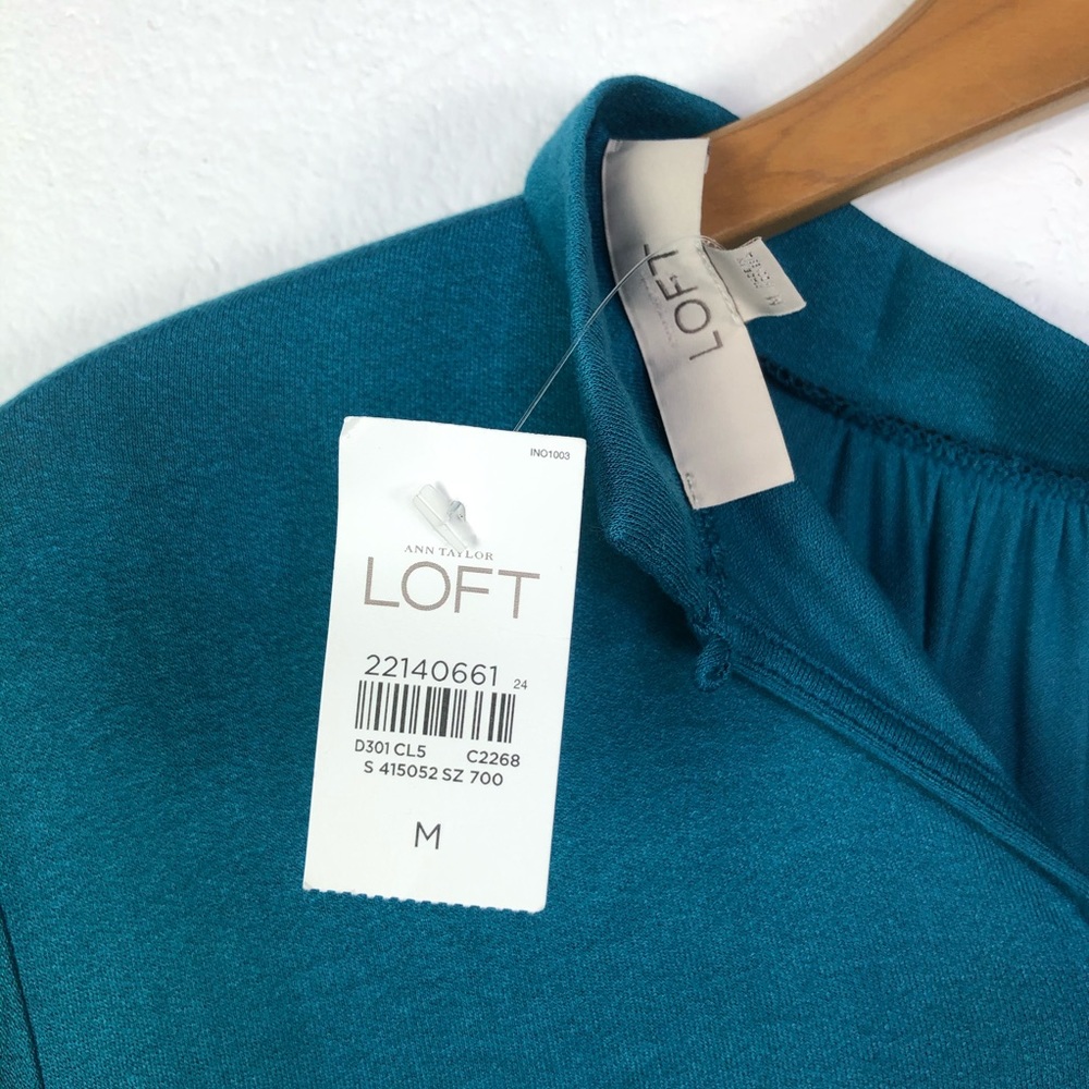 NWT Ann Taylor LOFT Mockneck Shirred Blouse - Picture 3 of 8